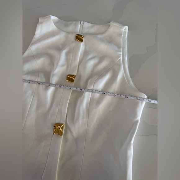 NWT | Commense | Metal-Button Pleated Tank Dress in White | Sz XS - Picture 9 of 9